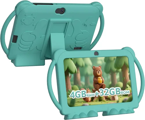 Vista 10 de HOTTABLET Tableta para niños de 7 pulgadas, Android 12, 4 GB de RAM, 32 GB de ROM, expansión de 512 GB, con control parental, WiFi, Bluetooth