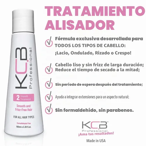 Vista 4 de Smooth System, tratamiento capilar de queratina brasileña de 2 pasos para suavizar y controlar el encrespamiento del cabello, soplado complejo