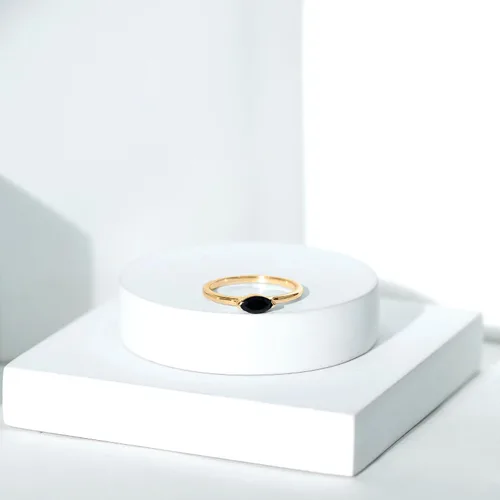 Vista 4 de Anillo de promesa de ónix negro natural certificado, calidad AAA, anillo de ónix East West, anillo de Pinky para mujer, listo para regalar