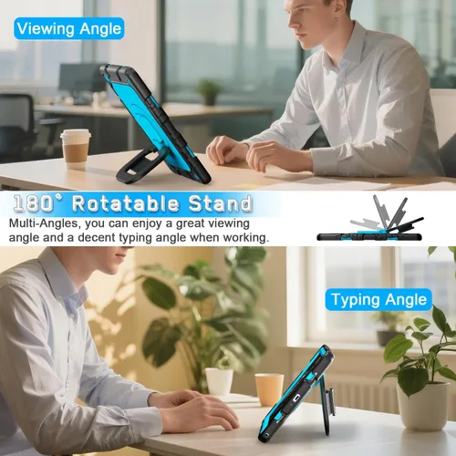 Vista 5 de Grifobes Fundas para Samsung Galaxy Tab A11 Plus 2025 / A9 Plus de 11 pulgadas 2023, a prueba de golpes, con protector de pantalla, soporte