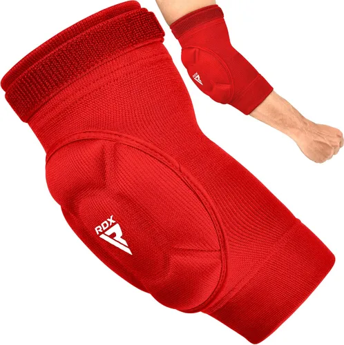 Vista 10 de RDX Almohadillas para codo, protector de codo para Muay Thai MMA Kickboxing Sparring, protección de golpes para artes marciales, manga acolchada