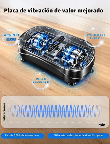 Vista 9 de Máquina del ejercicio de la placa de la vibración del cuerpo entero, placa Negro