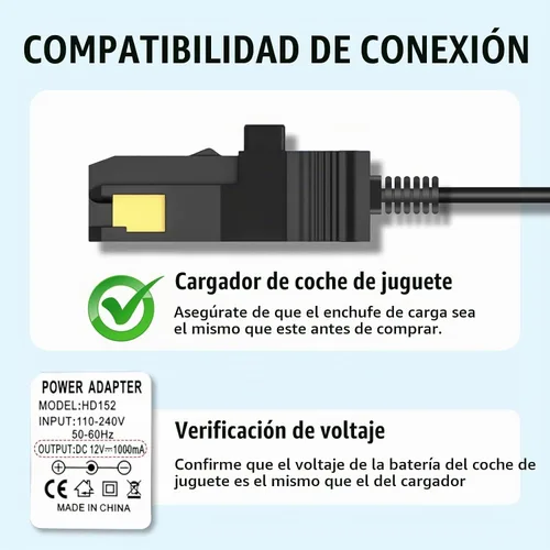 Vista 5 de Cargador de batería de 12 V para reemplazo del cargador de batería de Power Wheels