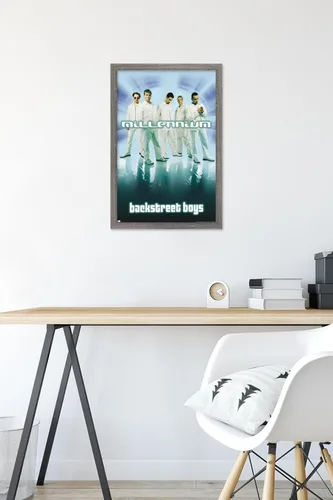 Vista 6 de Trends International Backstreet Boys - Póster de pared del milenio, 22.4 pulgadas de largo x 14.7 pulgadas, versión enmarcada en madera de granero