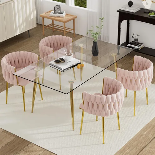Vista 22 de Juego de mesa de comedor de cristal plateado para 2, juego de mesa cuadrada de lujo moderno de 36 pulgadas, juego de mesa de cocina minimalista de 3