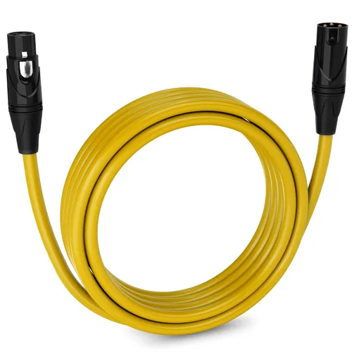 Vista 149 de LyxPro Cable de micrófono XLR hembra a macho de ángulo recto de 3 pines de 1.5 pies para altavoces amplificados, interfaz de audio, rendimiento