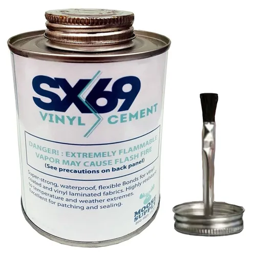 Vista 7 de SX 69 Kit de reparación de vinilo Kit de reparación de casa inflable Rojo Incluye adhesivo de 4 onzas y rollo de vinilo para reparaciones