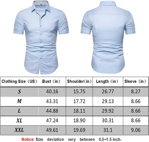 Vista 7 de MUSE FATH Camisa de vestir de algodón de manga corta para hombre