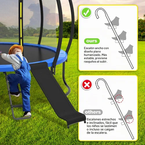 Vista 2 de Kit de tobogán y escalera de trampolín para niños, accesorio de trampolín 2-Negro
