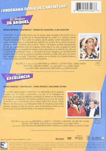 Vista 2 de Cantinflas Dos Películas El Bolero De Raquel y Su Excelencia