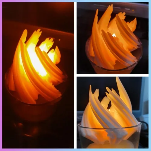 Vista 4 de Molde de vela de silicona con columna curvada geométrica cónica 3D, molde en forma de cono en espiral 3D de 3.5 pulgadas para hacer velas, aroma