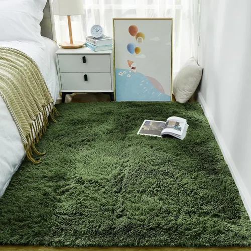 Vista 165 de Ophanie - Alfombras para sala de estar, antideslizante y suave, de felpa grandes y peludas para dormitorio, peludas para niños y niñas, decoración