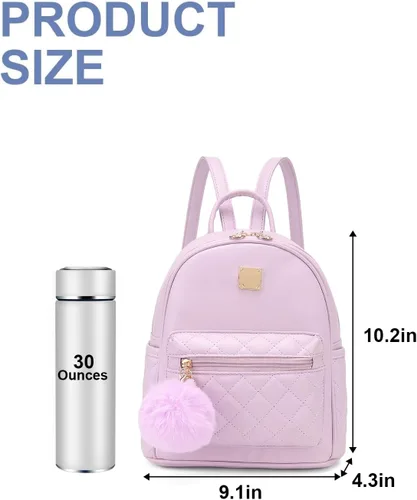 Vista 21 de Mini mochila de moda para niñas, bolso pequeño lindo de cuero a cuadros para mujer, mochilas pequeñas, Negro -, Mini mochila de moda para niñas
