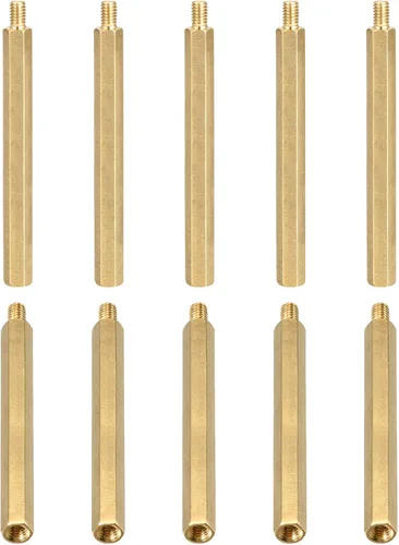 Vista 12 de DTGN M3x4x4mm (DxHLxML) - Separador hexagonal de latón -10Pack- Bueno para máquina electrónica - Tuercas de tornillo espaciadoras macho a hembra
