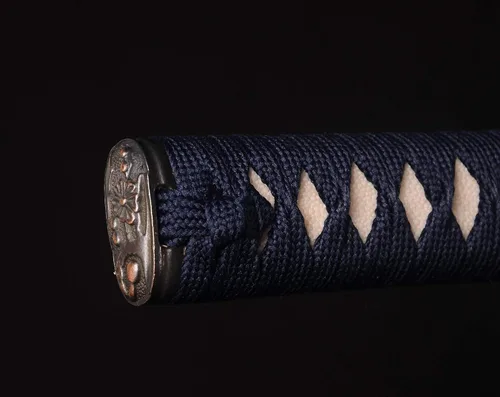 Vista 8 de Espada Katana Samurai, espada forjada a mano, acero de alto carbono 1095, práctica, corte real, afilada, hoja de espiga completa, Tsuba temática