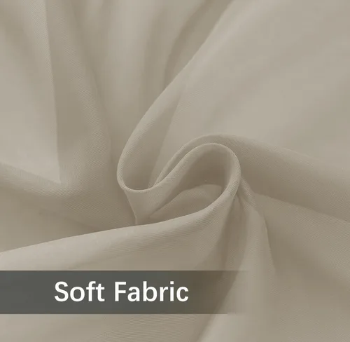 Vista 7 de youleyar Cortina de gasa transparente sólida con bolsillo para barra, 2 paneles de cortinas de gasa blancas, beige, negro, gris, marfil, 52 pulgadas