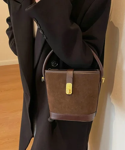 Vista 2 de Bolso del cubo de la vendimia, bolso de hombro del detalle de la hebilla