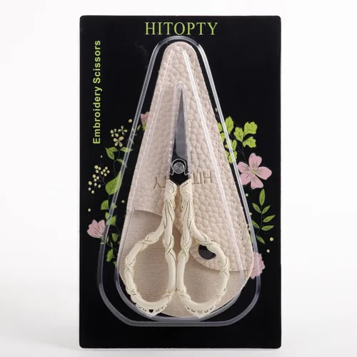 Vista 7 de Tijeras de Bordado Vintage Pequeñas con Detalle de Cubierta, Tijeras Mini para Costura, Enhebrado, Manualidades, DIY, Uso Doméstico y de Viaje