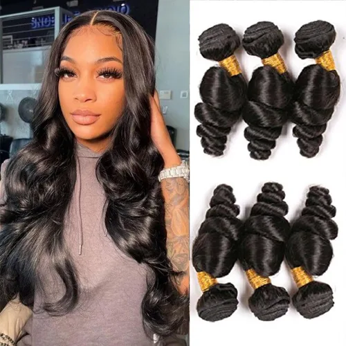 Vista 9 de Extensiones de cabello humano corto ondulado suelto, 1 Bunldes, 100% sin procesar, cabello virgen brasileño de 8 pulgadas, extensiones de cabello