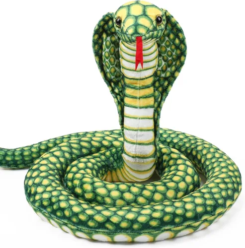 Vista 10 de Romart Animales de peluche de serpiente Cobra de 67 pulgadas, gran juguete de peluche realista de Cobra, animales de peluche gigantes y realistas