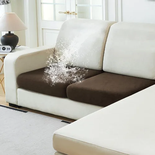 Vista 49 de NAISI Fundas de cojín impermeables de tela de terciopelo grueso lavable, 1 pieza, fundas individuales para sofá modular con parte inferior elástica