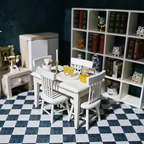 Vista 2 de Estante de almacenamiento de muebles en miniatura para casa de muñecas 1/12, estante de 16 rejillas, estante de exhibición, estante de pared, mini