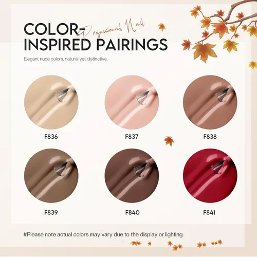 Vista 7 de Morovan Juego de Esmaltes de Uñas Marrones: Kit de Esmalte de Uñas Nude Chocolate Oscuro de Invierno Secado Rápido al Aire Regular Paquete