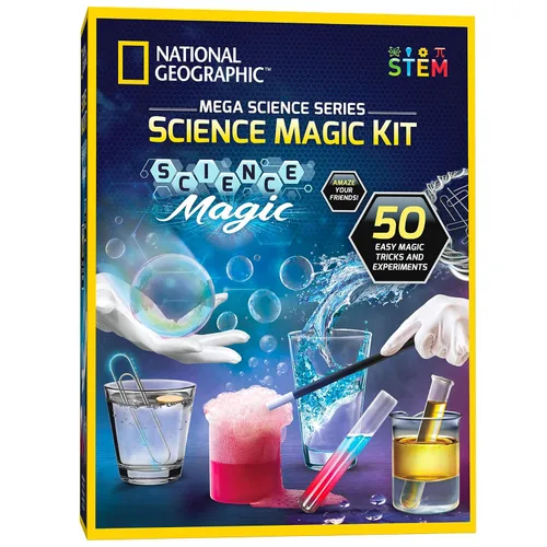 Vista 5 de AmScope Kit STEM de microscopio para principiantes (M30-ABS-KT2-W) + kit mágico de ciencia de National Geographic