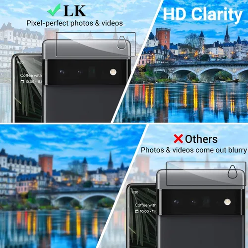Vista 7 de LK Protector de pantalla de TPU flexible diseñado para Google Pixel 6 Pro (no de vidrio) + 2 protectores de lente de cámara de vidrio templado