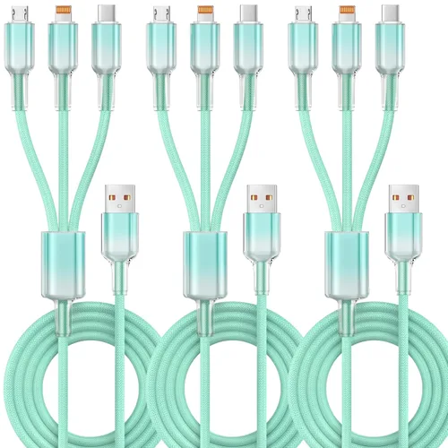 Vista 10 de Cable de carga 4 en 1 de 240 W máximo, cable USB C de carga rápida con chip E-Mark, cable USB A/C a C/Lightning, cable de carga múltiple para iPhone