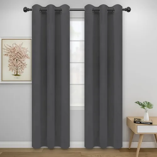 Vista 68 de Easy-Going - Cortinas opacas para dormitorio, aislamiento térmico sólido con ojales, cortinas de ventana para reducción de ruido, cortinas