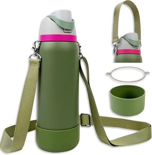Vista 16 de Silicone Boot Set for Owala Water Bottle 24 oz, 32 oz, 40 oz - Includes Non-Slip Sleeve, Shoulder Strap & Handle Strap, Perfect Owala Accessories