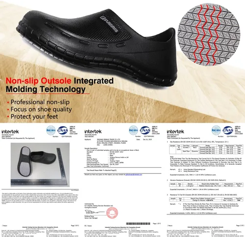 Vista 3 de Zapatos antideslizantes para hombres, resistentes al aceite, al agua, para chef, enfermería, médicos, adecuados para cocina, restaurante, jardín
