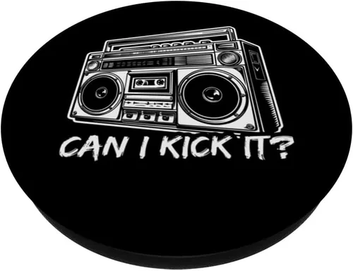 Vista 2 de Can I Kick It? 90s Hip Hop Streetwear Retro Boombox PopSockets Adhesive PopGrip