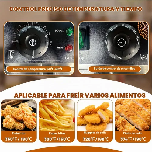 Vista 5 de Freidora comercial con cesta 23Qt Características válvula