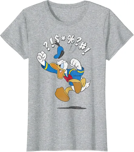 Vista 24 de Disney Mickey And Friends - Camiseta vintage de Donald Duck Angry Jump, Negro