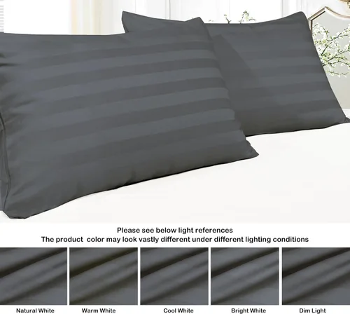 Vista 129 de Juego de 2 fundas de almohada 100% de algodón egipcio, fundas de almohada refrescantes de 400 hilos, fundas de almohada suaves y transpirables