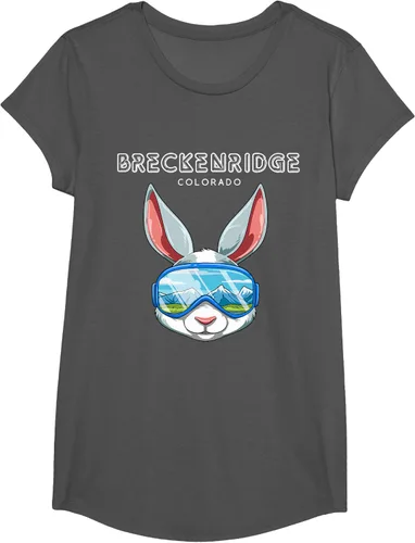 Vista 37 de Breckenridge Colorado USA - Camiseta de esquí y snowboard de conejo, Negro, S