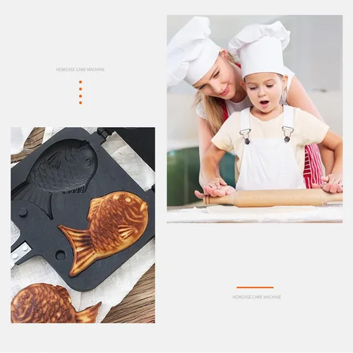 Vista 4 de Taiyaki - Molde para tartas en forma de pez, molde doble para hacer panqueques en forma de pez