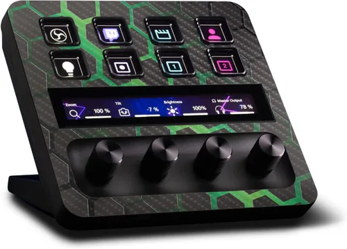 Vista 16 de MightySkins - Piel de fibra de carbono compatible con Elgato Stream Deck + madera gris Acabado de fibra de carbono texturizado protector