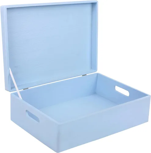 Vista 17 de Creative Deco Caja de almacenamiento grande de madera con tapa con bisagras 11.8 x 7.87 x 5.51 pulgadas (+-0.5) Caja de regalo sin acabar, lisa