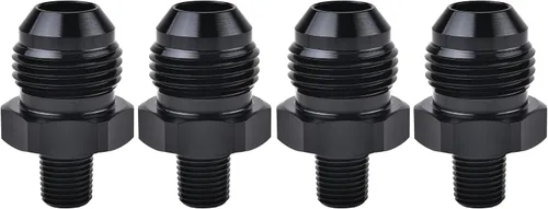 Vista 16 de EVIL ENERGY 3AN macho Flare a 1/4 "NPT adaptador de montaje de tubería de aluminio recto negro 4PCS