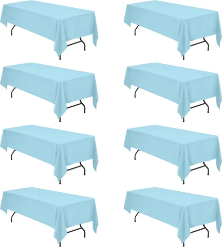 Vista 77 de BRILLMAX - Manteles para mesa rectangular de 6 pies, tela de lino de poliéster, lavable, para boda, recepción, banquete, fiesta de cumpleaños, 60 x