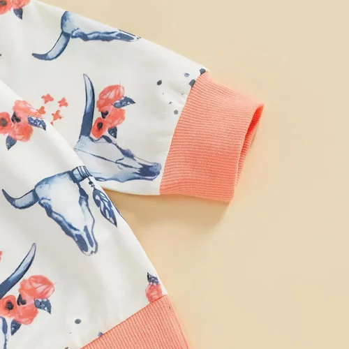 Vista 13 de Kaipiclos Ropa occidental para bebé niña, con lindo estampado con volantes, manga larga, pantalones para otoño e invierno, trajes de vaquera