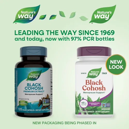 Vista 2 de Nature's Way Extracto de cohosh negro premium, ayuda a reducir la sudoración nocturna y promueve un sueño reparador para las mujeres durante