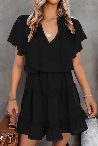 Vista 2 de YUETAN Vestido suelto sin mangas con cuello en V para mujer
