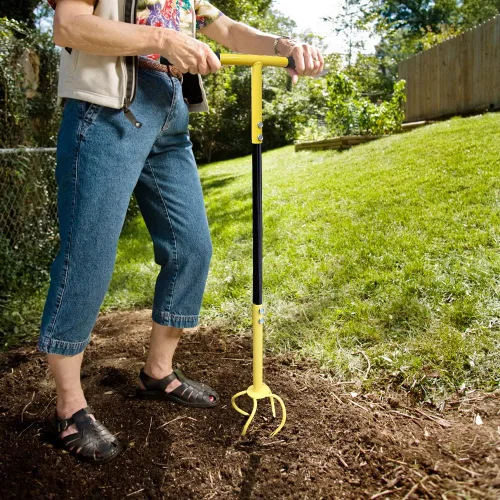 Vista 6 de Taladro manual giratorio, eficiente para jardinería, cultivo eficiente de suelo, labrador de cama de jardín, herramienta de jardín de mano