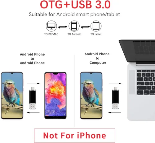 Vista 4 de Vansuny Paquete de 3 unidades de memoria USB C de 32 GB 2 en 1 OTG USB 3.0 + USB C Memory Stick con llavero Dual Tipo C Thumb Drive Photo Stick Jump