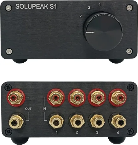 Vista 8 de U31 Premium RCA Switch Box, caja de conmutación de audio 3 en 1 salida, caja de conmutación estéreo con señal sin pérdida, carcasa de aluminio