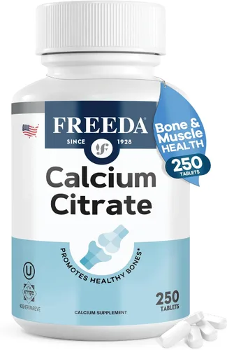 Vista 10 de Freeda Citrato de calcio – Suplemento vegano Kosher para fortalecer los huesos – Apoya la densidad ósea y la función muscular – Calcio 1000 mg por
